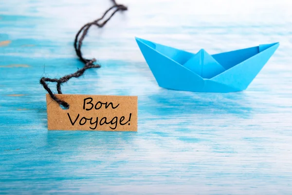 Ship with Bon Voyage Label — Stock Photo, Image