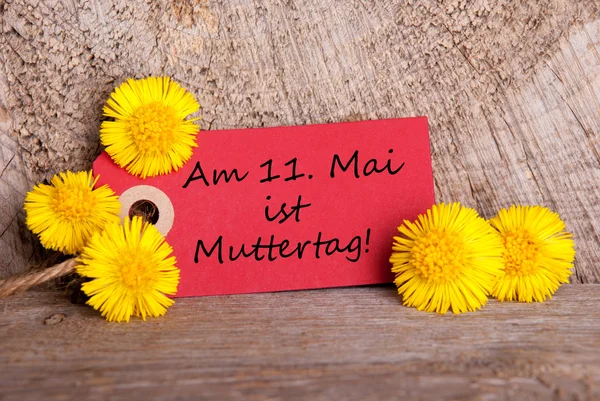 Label with Am 11 Mai ist Muttertag — Stock Photo, Image