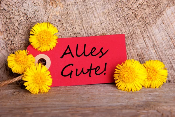 Red Tag with Alles Gute — Stock Photo, Image