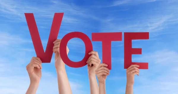 People Holding Vote in the Sky — Stock Photo, Image