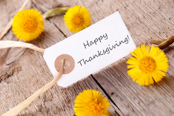 Tag with Happy Thanksgiving — Stock Photo, Image