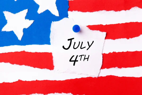 Bandiera Americana con 4 Luglio — Foto Stock