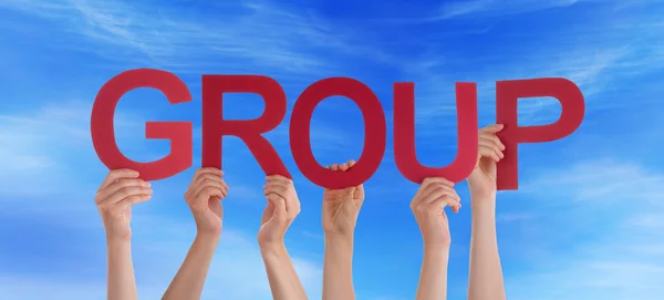 Many People Holding Group in the Sky — Stock Photo, Image