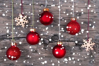 Christmas Decoration with Snow as Background clipart