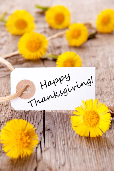 Label with Happy Thanksgiving — Stock Photo, Image