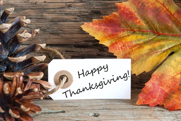 Autumn Label with Happy Thanksgiving — Stock Photo, Image