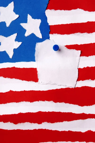 Bandeira americana como fundo de papel com espaço de cópia — Fotografia de Stock