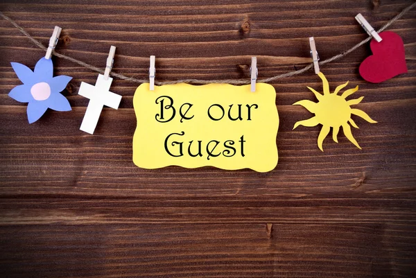 Hanging Tag with Be Our Guest — Stock Photo, Image