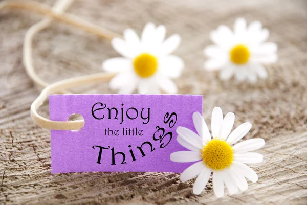Label with Enjoy the little Things — Stock Photo, Image
