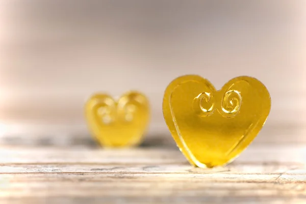 Light Golden Hearts — Stock Photo, Image