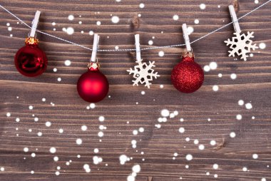 Snowflakes and Christmas Balls on Line clipart