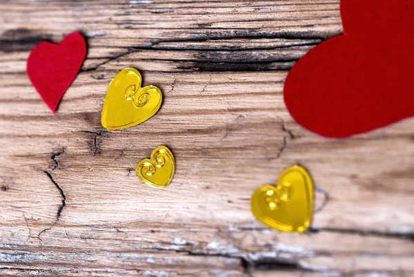 Many Hearts on Wood — Stock Photo, Image