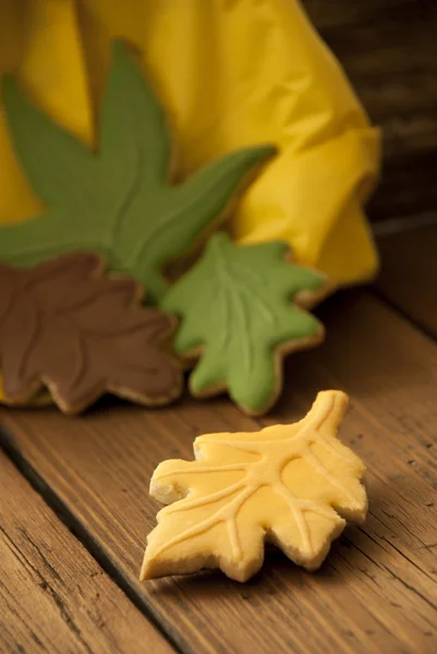 Jesień tło z ciasteczkami — Zdjęcie stockowe