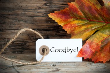 Fall Label with Goodbye clipart