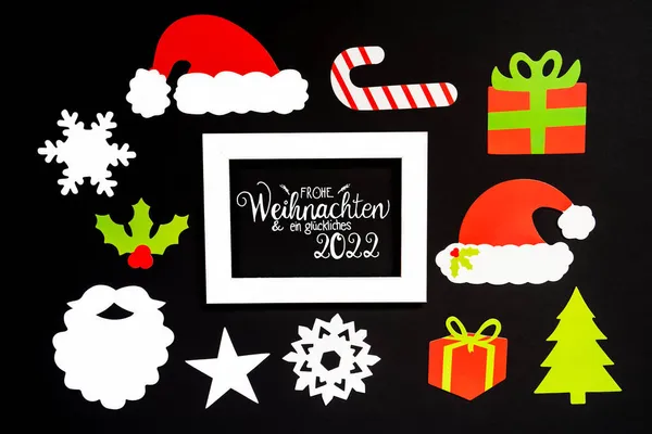 Rám, Vánoční dekorace Příslušenství, Glueckliches 2022 Prostředky Happy 2022 — Stock fotografie