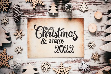 Tahta Beyaz Noel Süslemesi, Mutlu Noeller ve Mutlu 2022