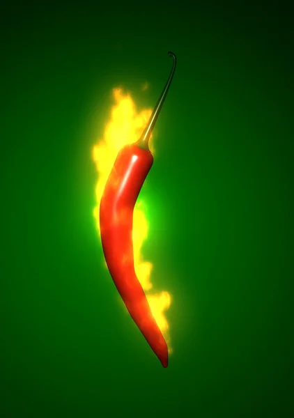 Pepper on fire — Stock Photo, Image