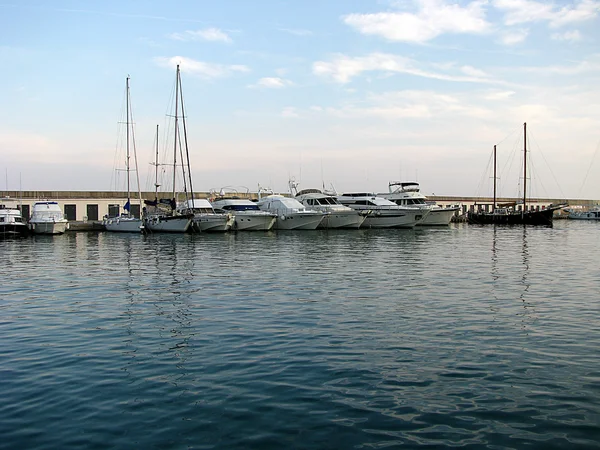 Group of sailboats moored — Stock Photo, Image