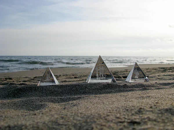 The Pyramids in beach at sunset ll — Stock Photo, Image