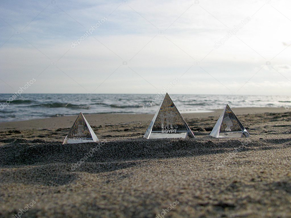 The Pyramids in beach at sunset ll