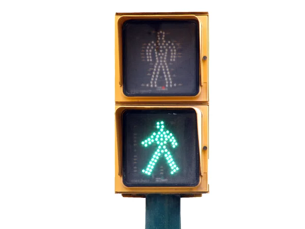 Pedestrian traffic lights green light — Stock Photo, Image