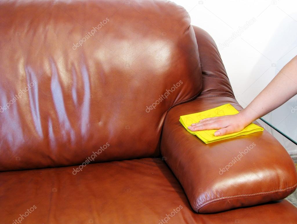 Brown sofa cleaning
