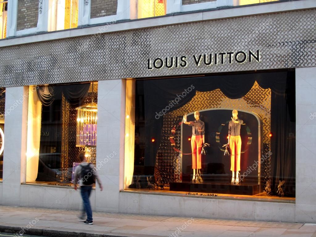 Louis Vuitton Store Facade On Fashion Street Stock Photo