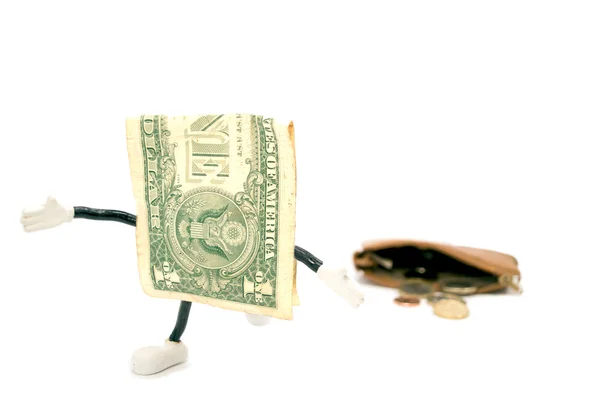 One dollar escaping — Stock Photo, Image