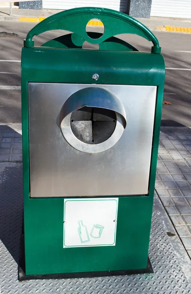 Glass recycling container underground — Stock Photo, Image