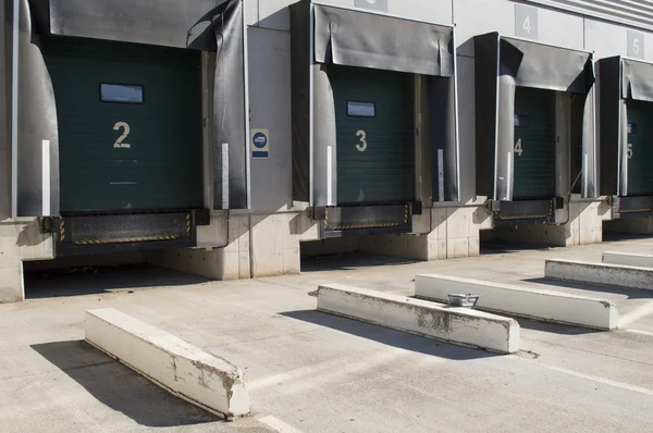 Loading bay for trucks with numbers — Stock Photo, Image