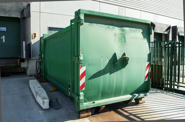 Waste and recycling container in green — Stock Photo, Image