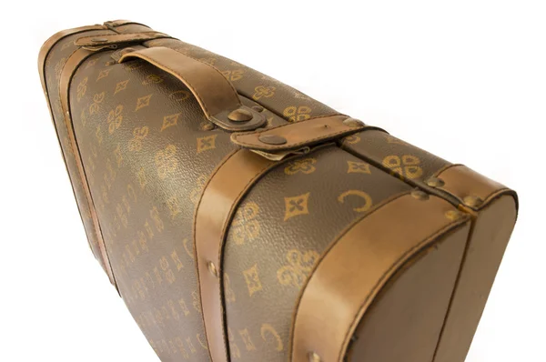 En brun retro bagage brun syn på profil — Stockfoto