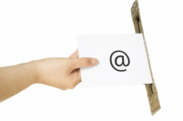 Elektronikus levél boríték szimbólum fehér háttérrel — Stock Fotó