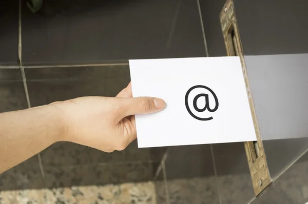 Hand and Email Symbol — Stock Photo, Image