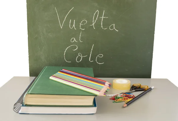 Tillbaka till skolan på spanska: "vuelta al cole" — Stockfoto