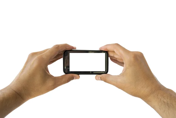 Het nemen van foto op mobiele telefoon concept in horizontale — Stockfoto