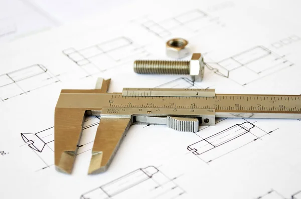 Pinza de acero con planos —  Fotos de Stock