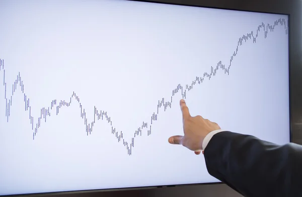 Hombre de negocios apuntando zona de compra — Foto de Stock