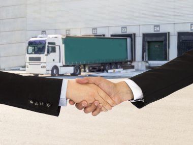 handshake on logistics clipart