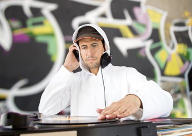 DJ ve graffiti arka plan