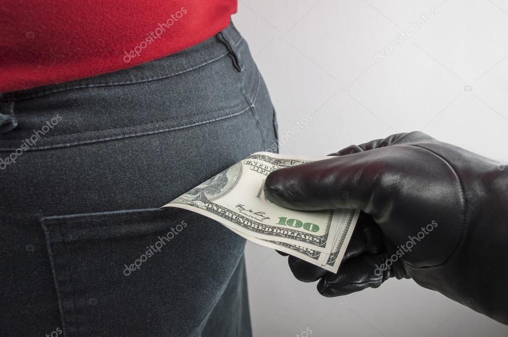 thief robbing us dollars