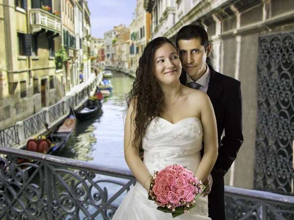 Svatba v Benátkách — Stock fotografie