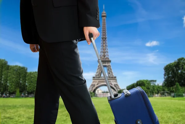 Businessman in paris city — Stock Photo, Image