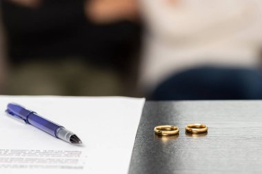 Boşanma, fesih, evliliğin iptali ve bazı evlilik yüzüklerinin belgesi. Yasal ayrılık belgeleri, boşanma belgelerinin sunumu veya evlilik öncesi anlaşma.