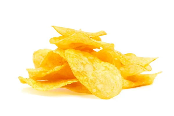 Pile Healthy Sweet Potato Chips Isolated White Background — Stock Photo, Image
