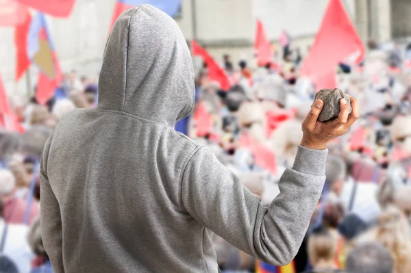 Shot Protestors Marching Cause – stockfoto