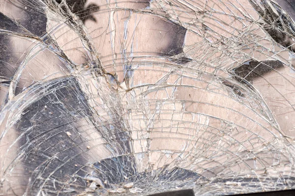 Detail Damage Windscreen Car Shattered Vandalism — Stock Photo, Image