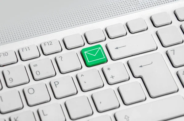 Closeup Highlighted Key Business Email Computer Keyboard — Stock Photo, Image