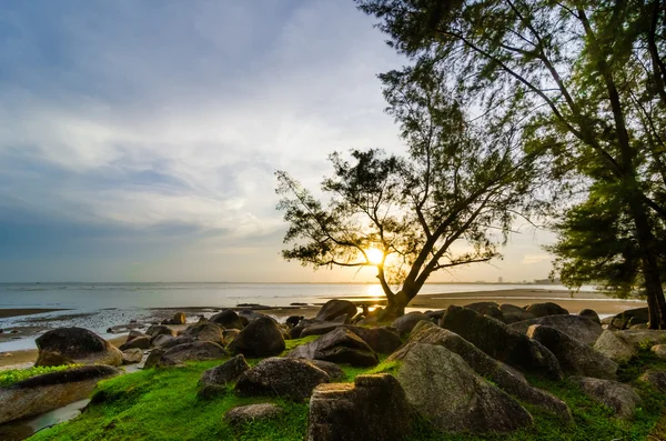 Pôr do sol na praia — Fotografia de Stock