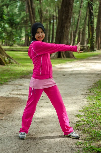 Sport muslimah kvinna — Stockfoto